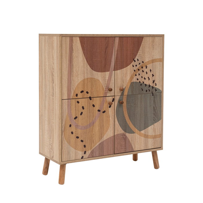 Hanah Home Form - 1048 Conjunto Muebles Recibidor Zapatero Banco Almacenamiento Tablero Melamina Patas Madera Sonomo Azul Oscuro